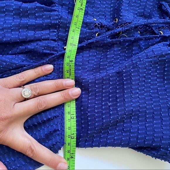 House Of Harlow x Revolve Blue Strapless Lace Up Dress Size Medium - Picture 10 of 14